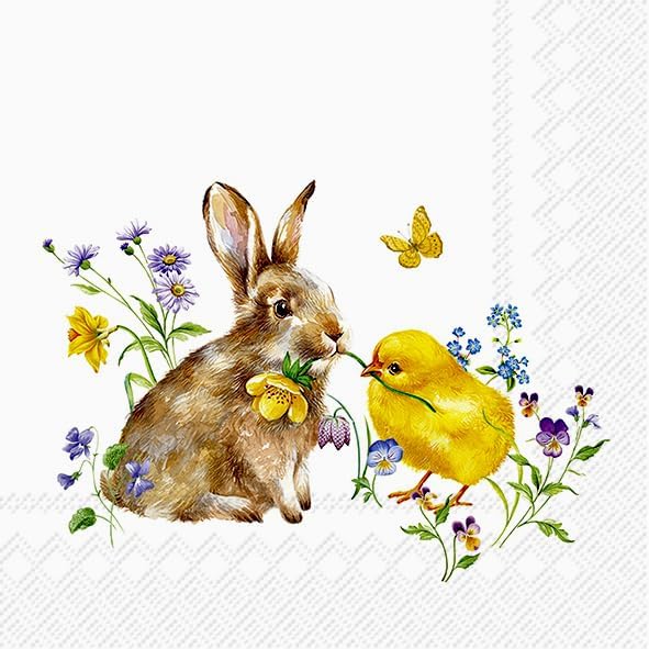 Set of TWO INDIVIDUAL *Luncheon Size* Paper Napkins by Unknown