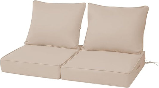 24x24'' Outdoor Chair Cushion Set of 2, UV&Fade Resistant Deep Seat Patio by Vulacko