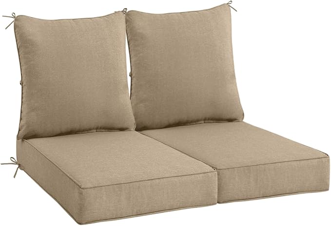 Sundale Outdoor Olefin Deep Seat Cushion Set of 2, Patio Chair Cushion and by SundaleOutdoor