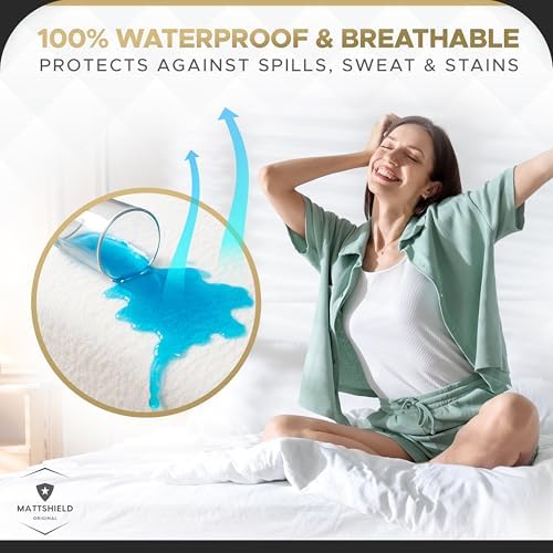 mattshield ultimate 3-piece kit - bed bug-proof mattress showing dimensions