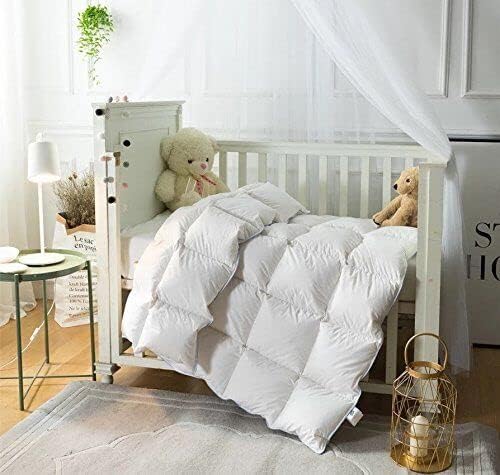 Continental Bedding Serenity Toddler Down Comforter 700 Fill Power White Down Duvet Insert 100% Cotton Shell White, 39x47