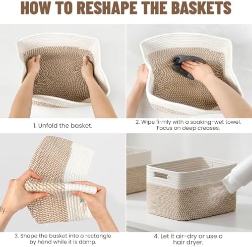 woven storage baskets, decorative storage bins for organizing, package contents