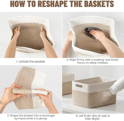 woven storage baskets, decorative storage bins for organizing, package contents