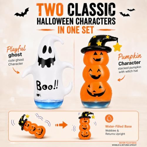 4.3FT Inflatable Halloween Decorations, 2PCS Ghost Pumpkin Set