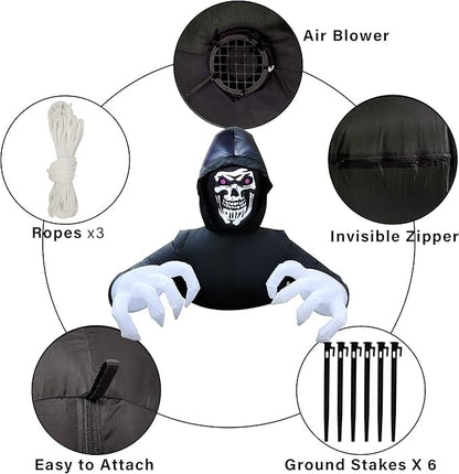 DR.DUDU 6FT Grim Reaper Halloween Inflatable Decorations Outdoor