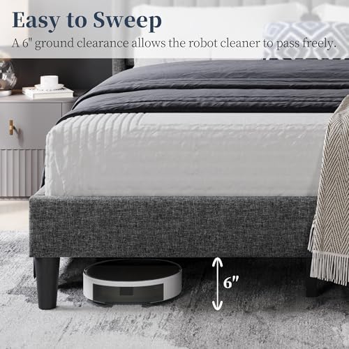 yaheetech king bed frame with headboard, dark gray, package contents