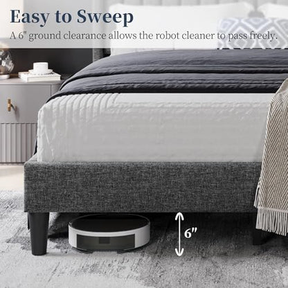 yaheetech king bed frame with headboard, dark gray, package contents