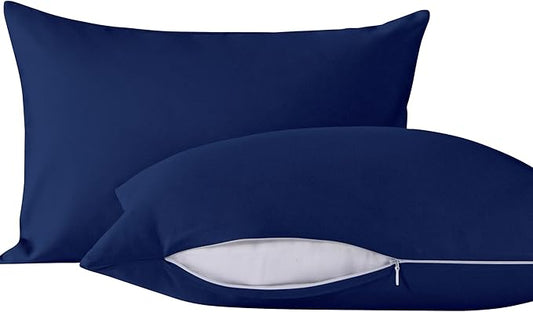 NTBAY 2 Pack Pillows with Microfiber Pillowcases, Soft Cotton Down Alternative by NTBAY