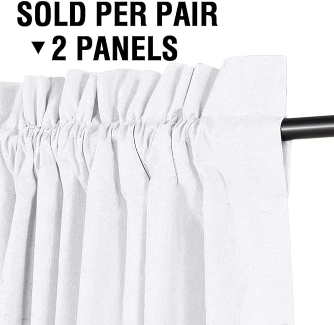 H.VERSAILTEX Linen Look 100% Blackout Curtains 95 Inches Long - Image 2
