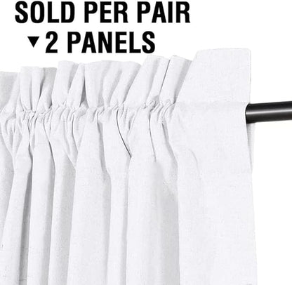 H.VERSAILTEX Linen Look 100% Blackout Curtains 45 Inches Long - Image 2