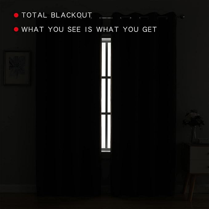 G2000 100% Blackout Curtains for Bedroom Living Room Curtains 84 Inches Long - Image 3