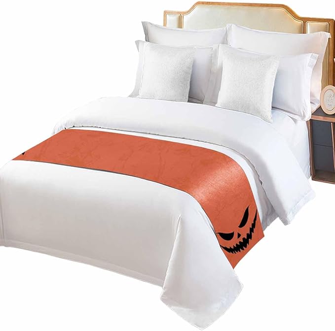 Halloween Black Ghost Scary Face Bed Runners - Image 2