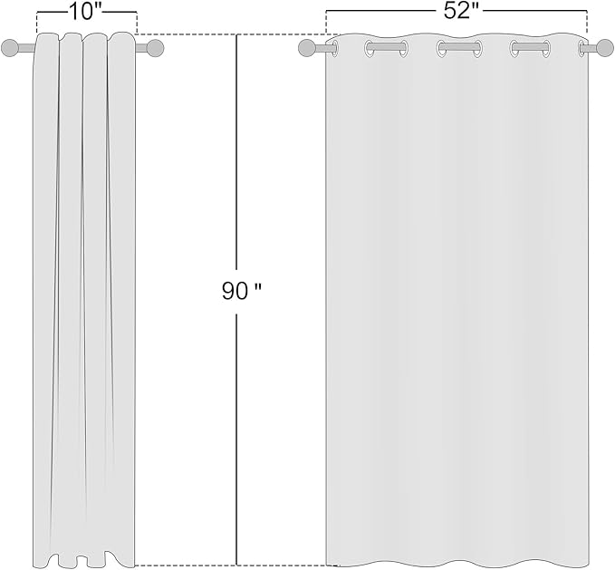 NICETOWN 90 inch Beige Curtains Linen Sheer Faux Flax Window Drapes, Grommet - Image 2