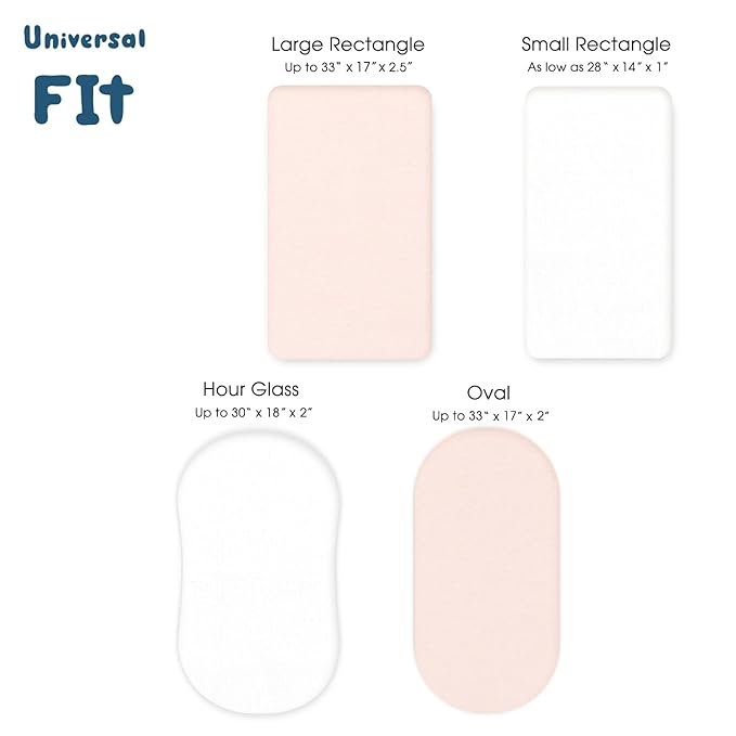GRSSDER Stretchy Ultra Soft Fitted Bassinet Sheet 3 Pack, Universal Fit - Image 5