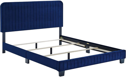 modway celine channel tufted performance velvet king bed, side view