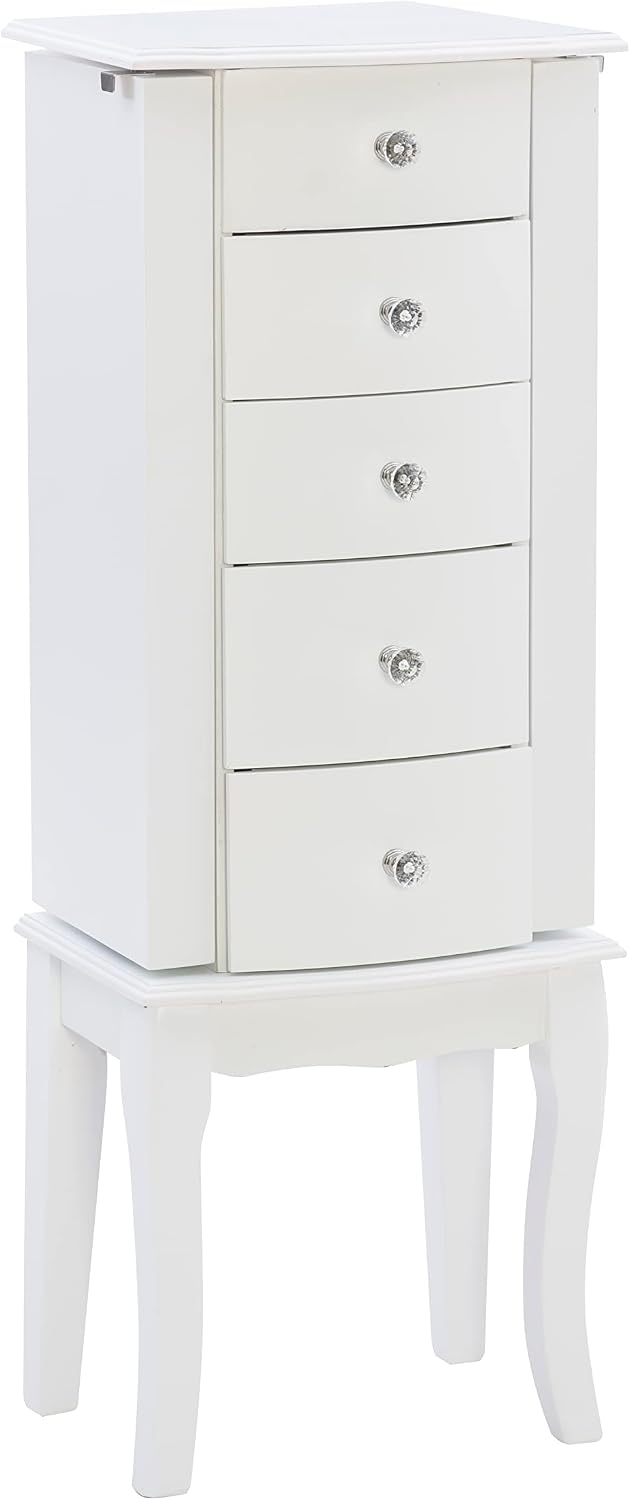powell furniture jewelry armoire, white, 13"x 9.375"x 35.5", main product view
