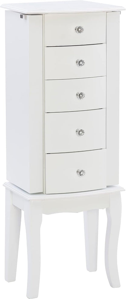 powell furniture jewelry armoire, white, 13"x 9.375"x 35.5", main product view