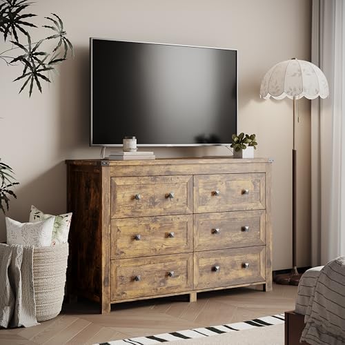 xixini 47.2" wide 6-drawer farmhouse dresser for bedroom, package contents