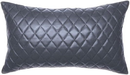 Genuine Leather Quilted Pillow Cover Case by SouthBeachLeather