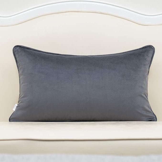 Alerfa 12 x 20 Inch Gray Silver Rectangle Maple Leaf Pillow Embroidery Cut - Image 2