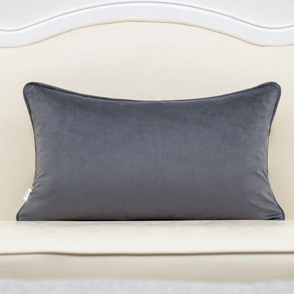 Alerfa 12 x 20 Inch Gray Silver Rectangle Maple Leaf Pillow Embroidery Cut - Image 2