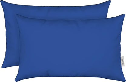 RSH DECOR: Lumbar Throw Pillows Set of 2 | 20” x 12" | All-Weather Spun Fabric by RSHDECOR