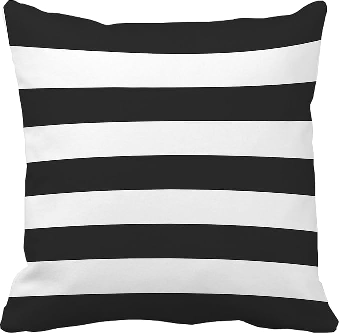 Leaveland Dark Grey and White Stripe Set of 2 16x16 Inch Throw Pillow Cover - Image 2