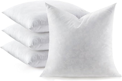 Feather Throw Pillow Inserts Set of 4, Soft Fluffy Square 22 x 22 Inches by Swandream