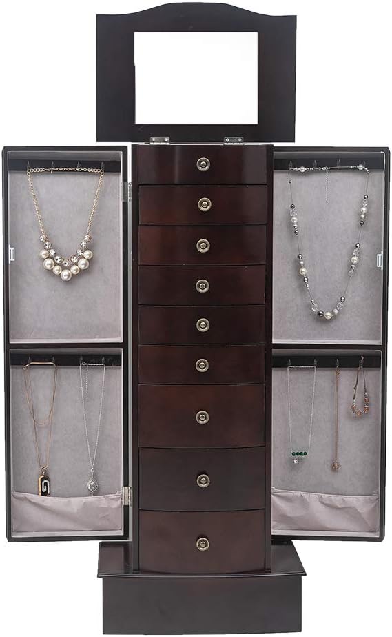 vasitelan large standing jewelry armoire cabinet chest with, main product view