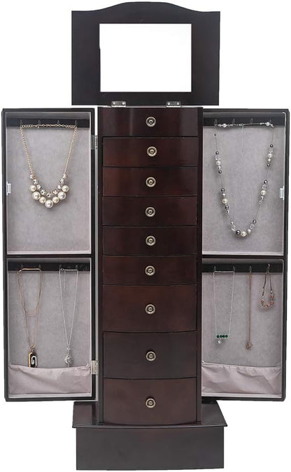 vasitelan large standing jewelry armoire cabinet chest with, main product view