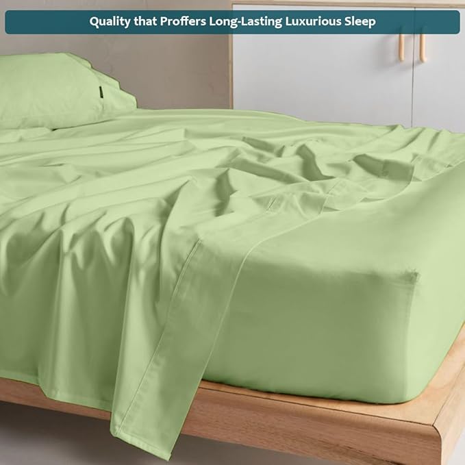 Sleeper Sofa Bed Sheet Set – Full Size, 100% Cotton, 338 Thread Count – 4-Piece - Image 7