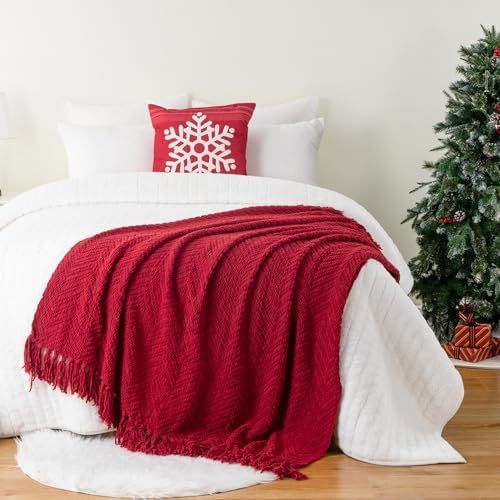 BATTILO HOME Christmas Decor Red Throw Blanket - Image 5