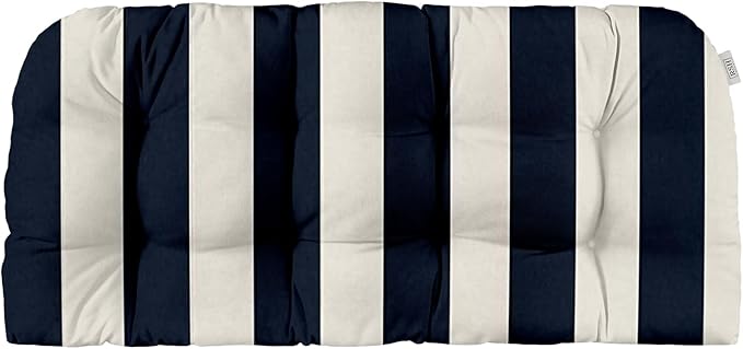 RSH DECOR: Tufted Wicker Loveseat Cushion | 41” x 19" | All-Weather Spun Fabric by RSHDECOR