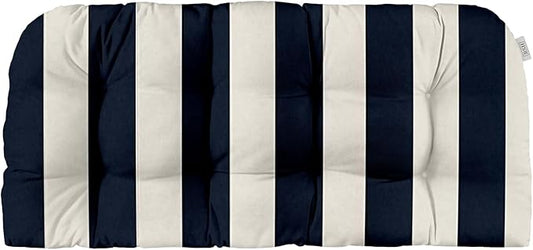 RSH DECOR: Tufted Wicker Loveseat Cushion | 41” x 19" | All-Weather Spun Fabric by RSHDECOR