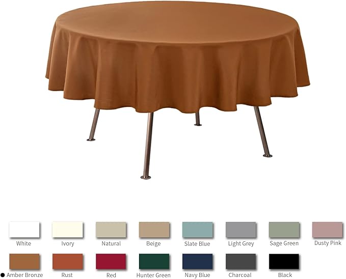 maxmill Fall Tablecloth Linen Looking Texture Stain Resistant Waterproof - Image 3
