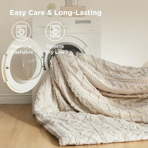 bedsure tufted boho comforter set king, bedroom decor, package contents