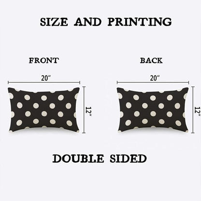 TKS MITLAN White Polka Dot Decorative Pillow Covers on The Black Background - Image 2