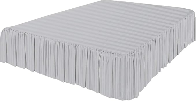 KRISHNA Ruffled Bed Skirt with Split Corners Queen, 100% Microfiber Hotel - Image 2