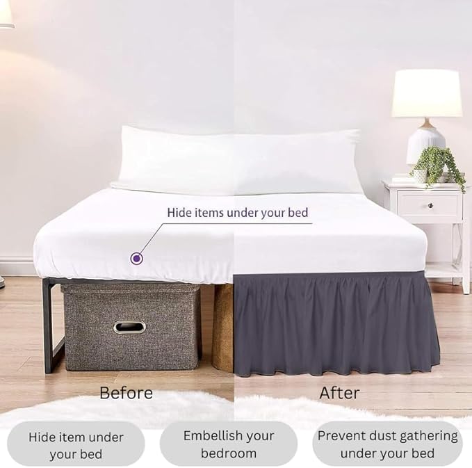 Ruffle Bed Skirt with Split Corners, Microfiber Dust Ruffled - Image 5