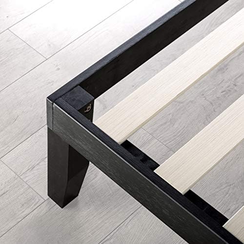 mellow marley 14 inch solid wood platform bed, front angle view