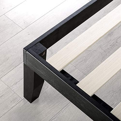 mellow marley 14 inch solid wood platform bed, front angle view