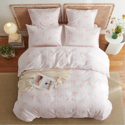 pink comforter set full size 3 pieces,pink bows, package contents