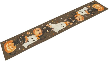 Halloween Pumpkin Table Runner, Cotton Dining Table Runner, Coffee Table Decor - Image 5