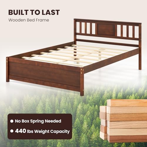 giantex full size solid wood platform bed frame, package contents