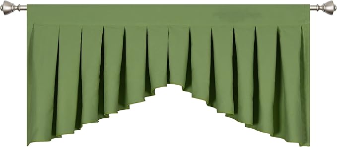Valances for Windows Green Window Valance for Living Room Rod Pocket Blackout - Image 3