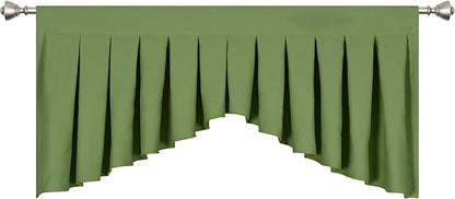 Valances for Windows Green Window Valance for Living Room Rod Pocket Blackout - Image 3