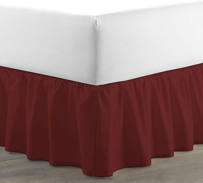 Bed Skirt - Ruffled Bed Skirt 12 Inch Drop Dust Ruffle - Dust Ruffle Bedskirt by Unknown