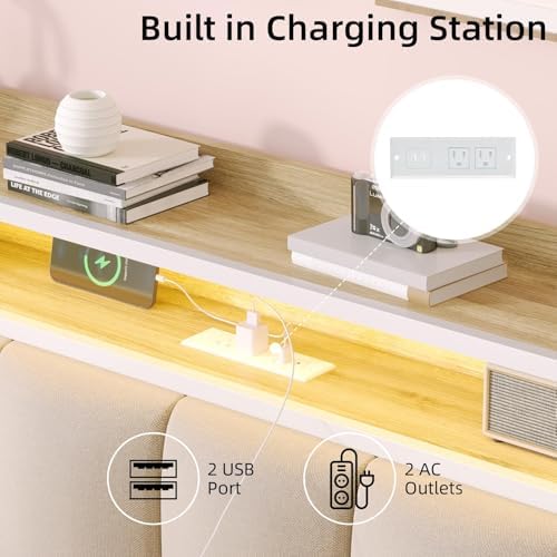 immerstable full size bed frame with led lights, side view