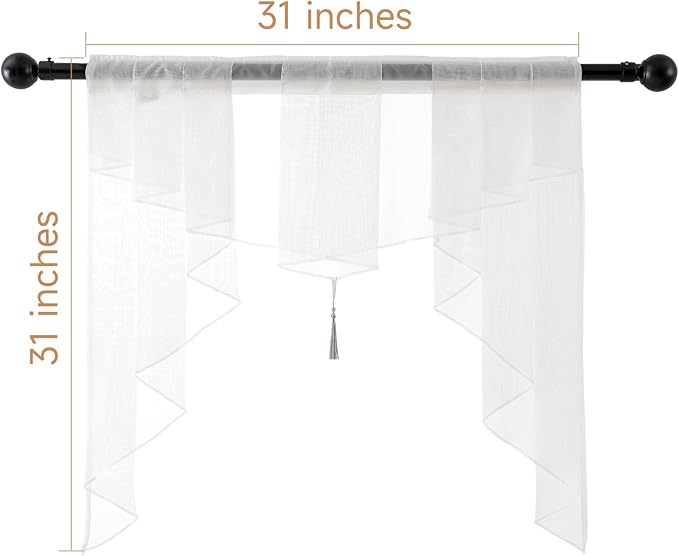 PearAge Swag Sheer Valance Curtains - Image 2