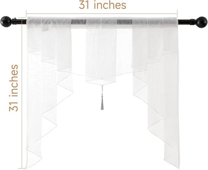 PearAge Swag Sheer Valance Curtains - Image 2